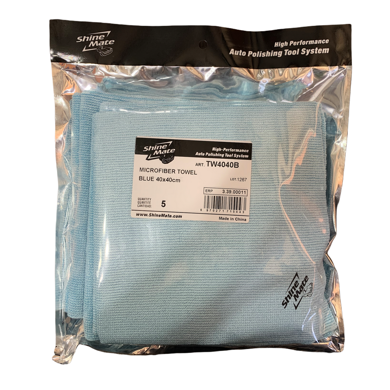 ShineMate Set 5 Toallas de Microfibra Azul 40 × 40 cm