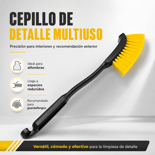 Cepillo de Detalle Multiuso para Interiores, Alfombras y Guardafangos
