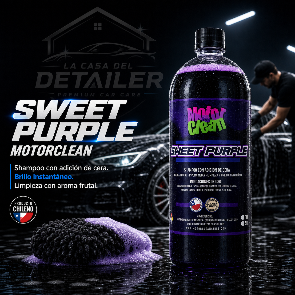 MC SWEET PURPLE SHAMPOO CON CERA MOTORCLEAN