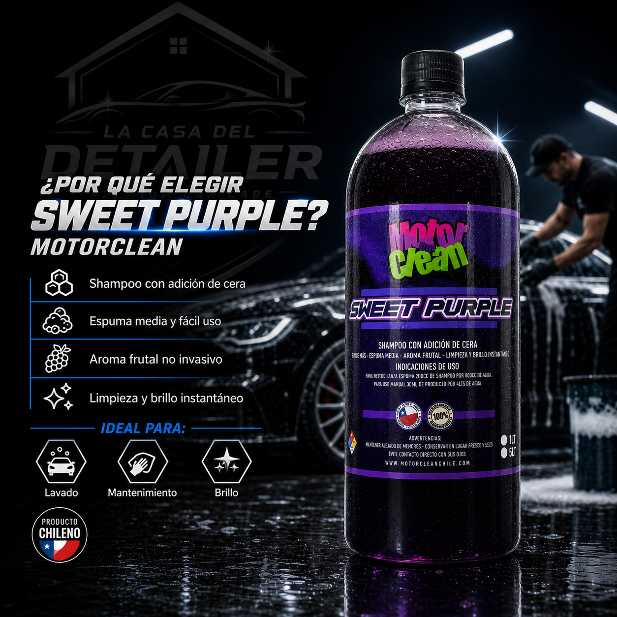 MC SWEET PURPLE SHAMPOO CON CERA MOTORCLEAN