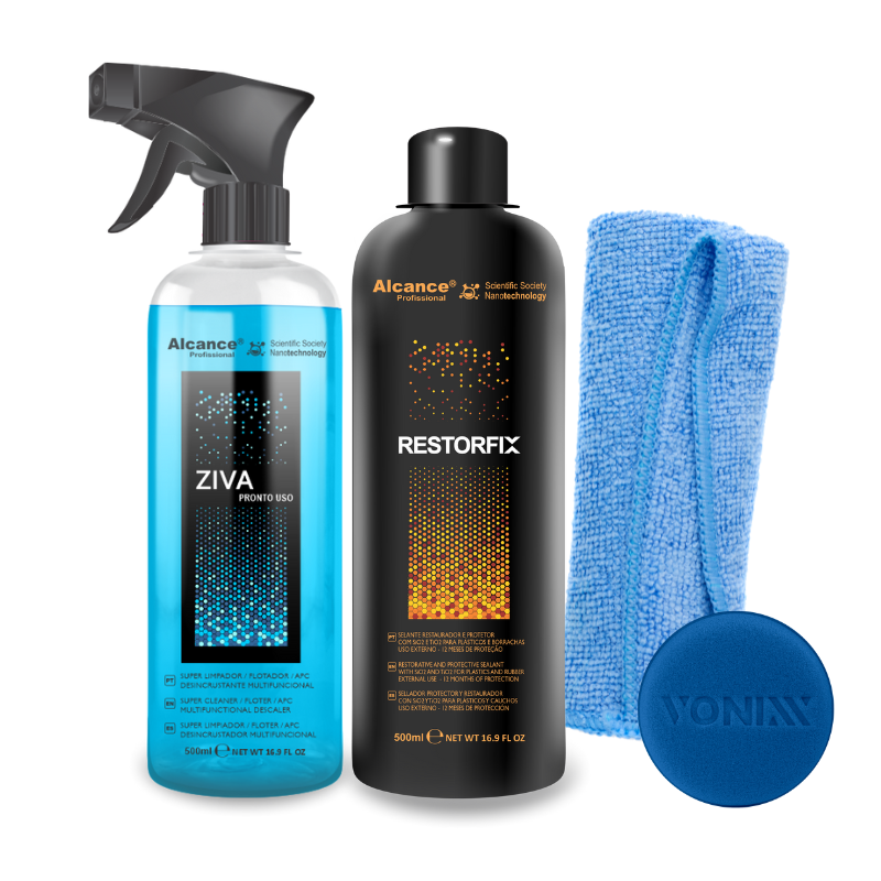 Alcance Kit Restaurador de Cueros – Nano Bolhas + BestTouch + Microfibras + Esponja – vista 1