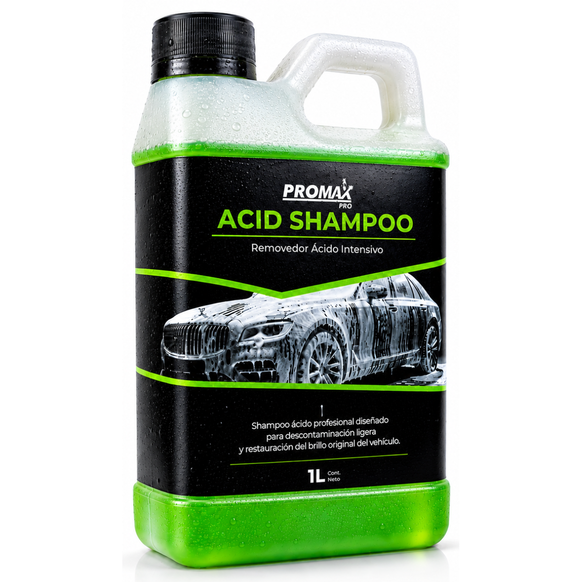 Acid Shampoo PROMAX PRO 1 litro, shampoo ácido anti sarro para detailing